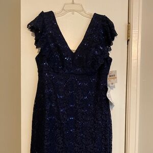 Navy blue sequined dress
